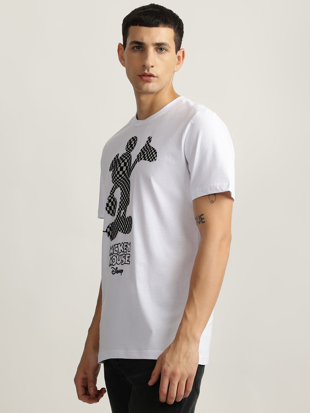 Antony Morato Men White Printed Round Neck Short Sleeves Tshirt