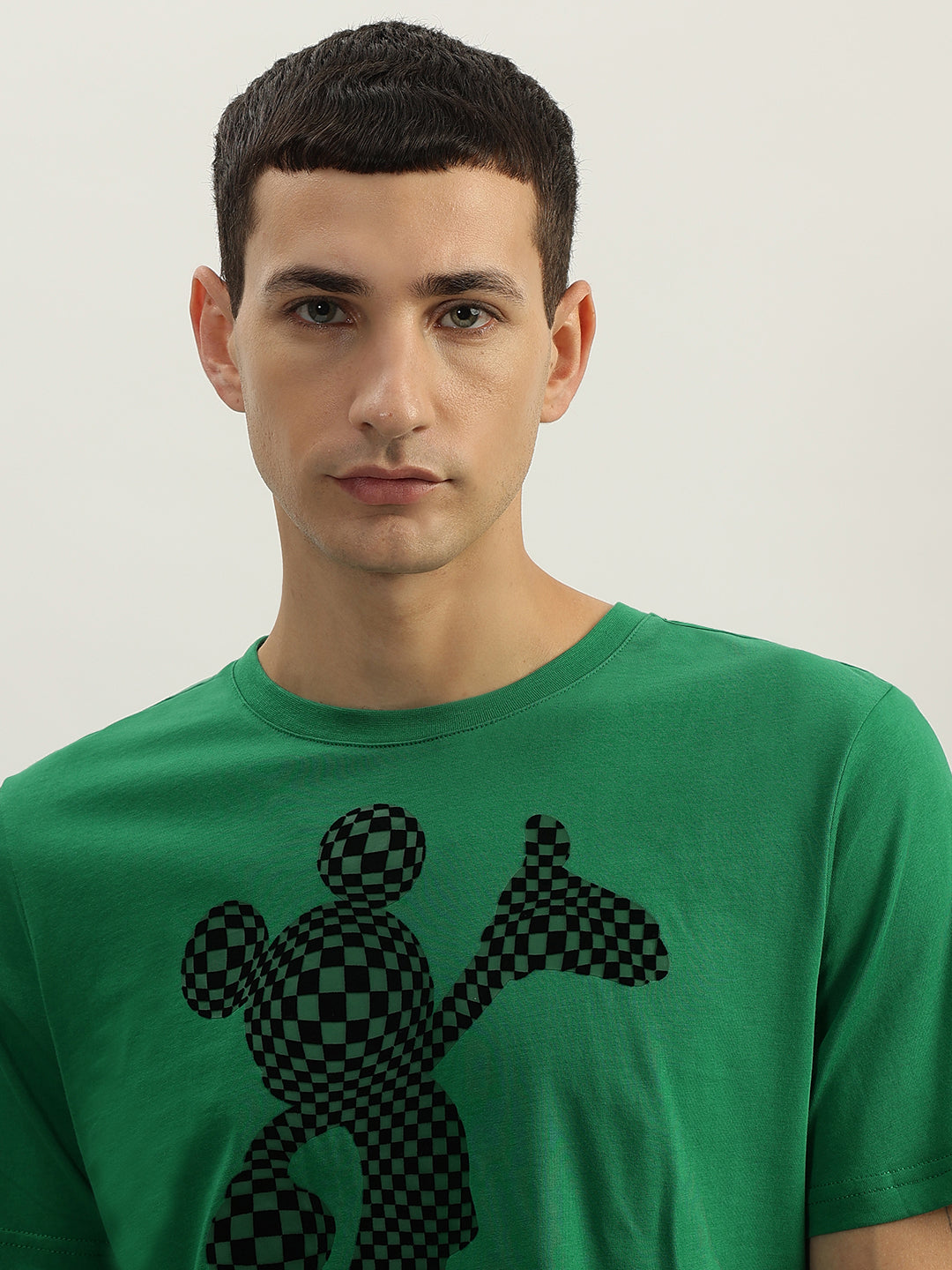 Antony Morato Men Green Printed Round Neck Short Sleeves Tshirt