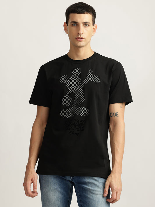 Antony Morato Men Black Printed Round Neck Short Sleeves Tshirt