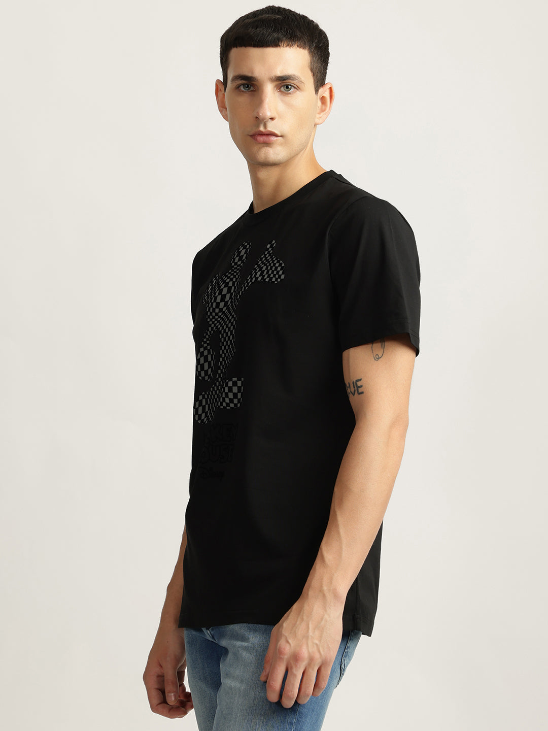 Antony Morato Men Black Printed Round Neck Short Sleeves Tshirt