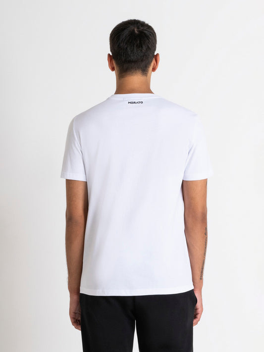 Antony Morato Men White Printed Round Neck Short Sleeves Tshirt