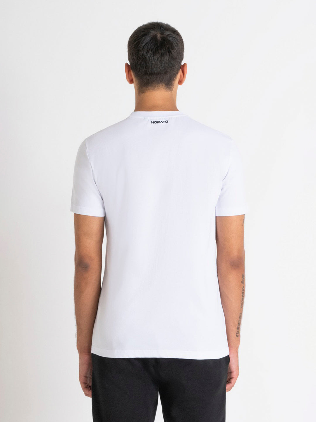 Antony Morato Men White Printed Round Neck Short Sleeves Tshirt