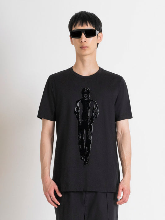 Antony Morato Men Black Printed Round Neck Short Sleeves Tshirt