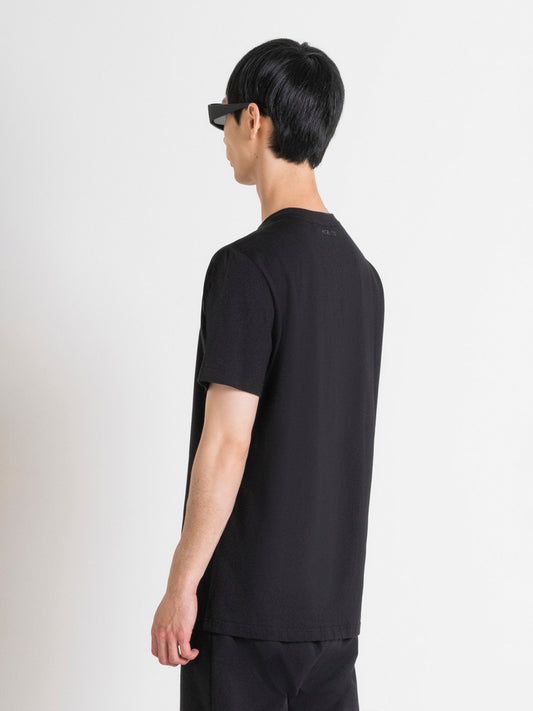 Antony Morato Men Black Printed Round Neck Short Sleeves Tshirt