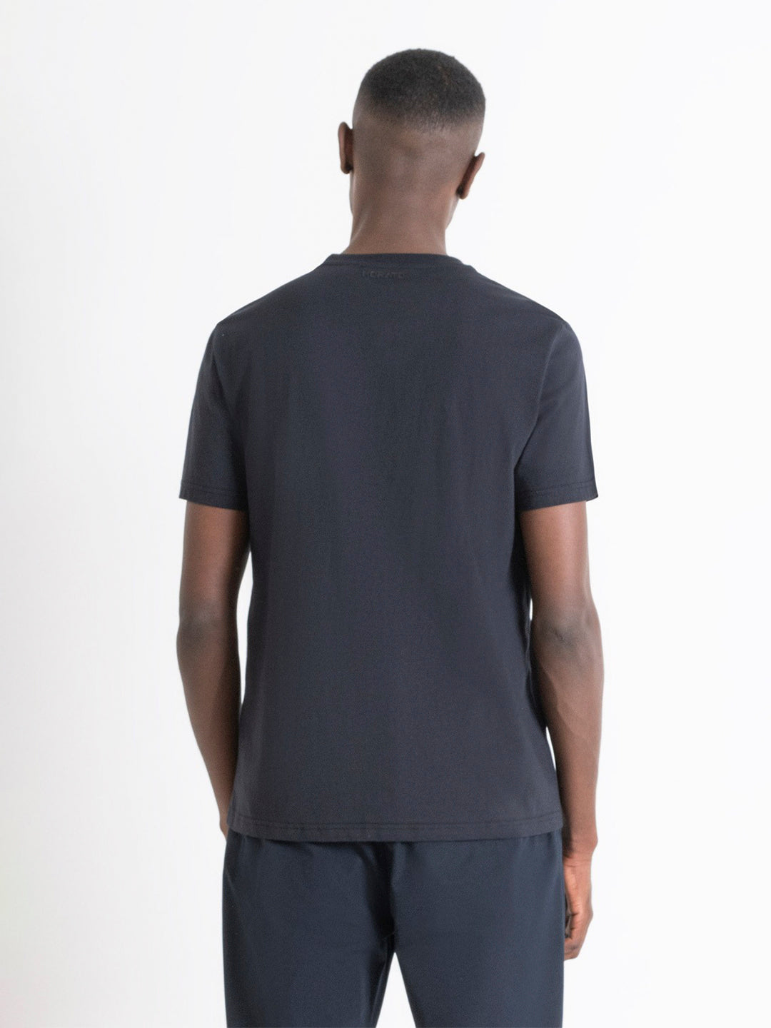 Antony Morato Men Blue Printed Round Neck Short Sleeves Tshirt