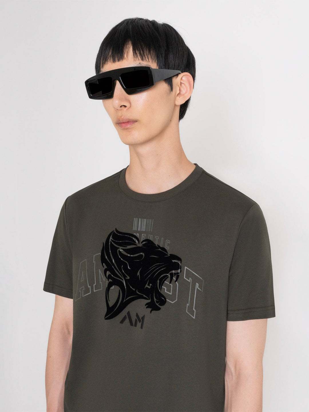 Antony Morato Men Green Printed Round Neck Short Sleeves Tshirt