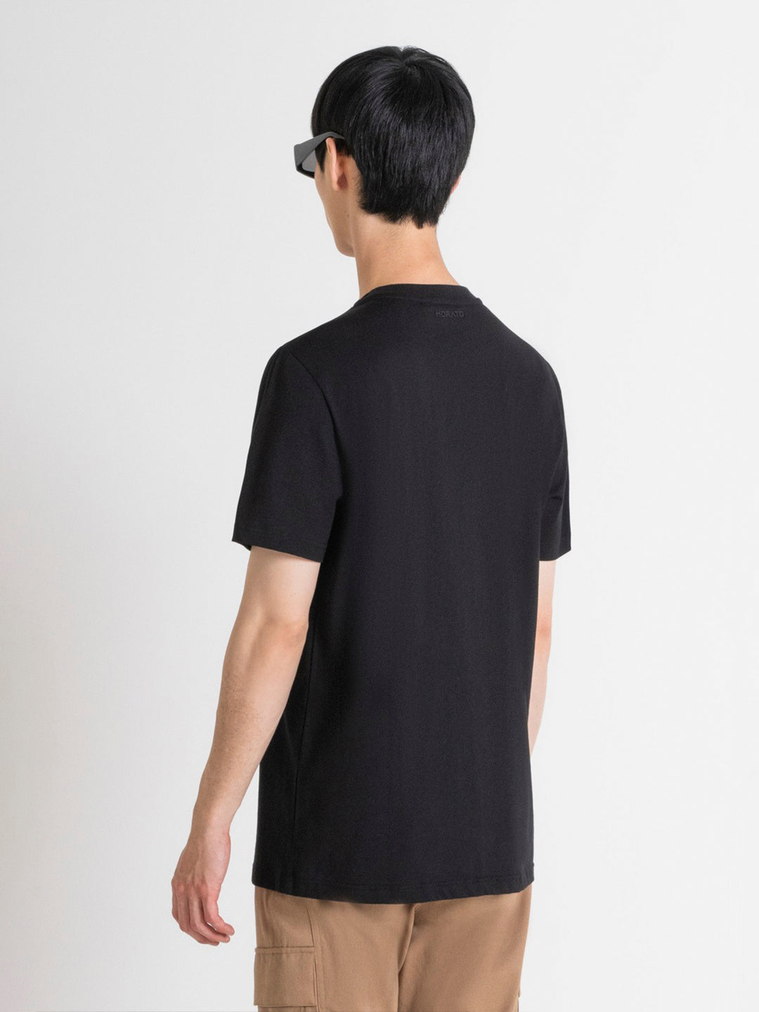 Antony Morato Men Black Printed Round Neck Short Sleeves Tshirt