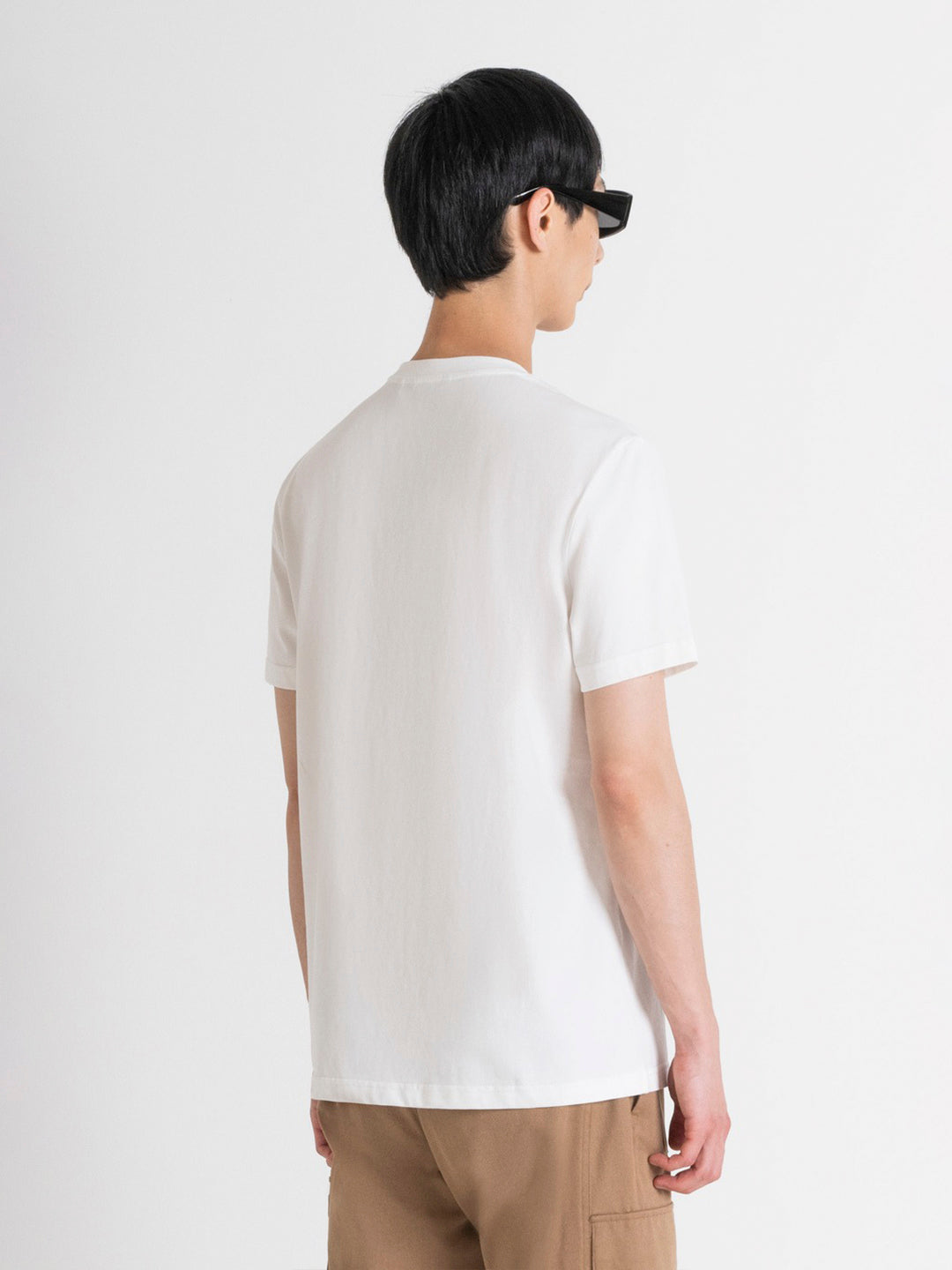 Antony Morato Men White Printed Round Neck Short Sleeves Tshirt