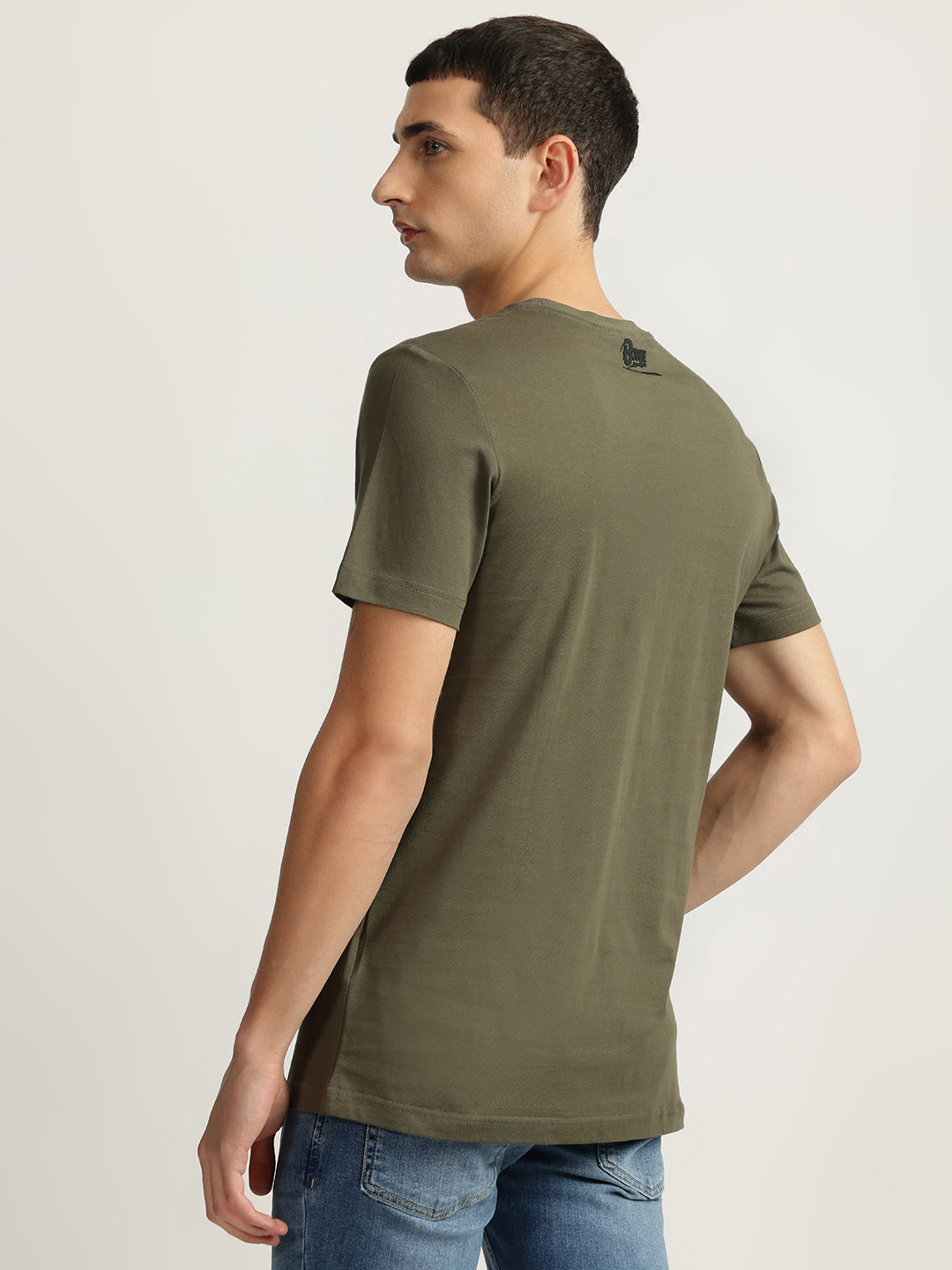 Antony Morato Men Green Printed Round Neck Short Sleeves Tshirt