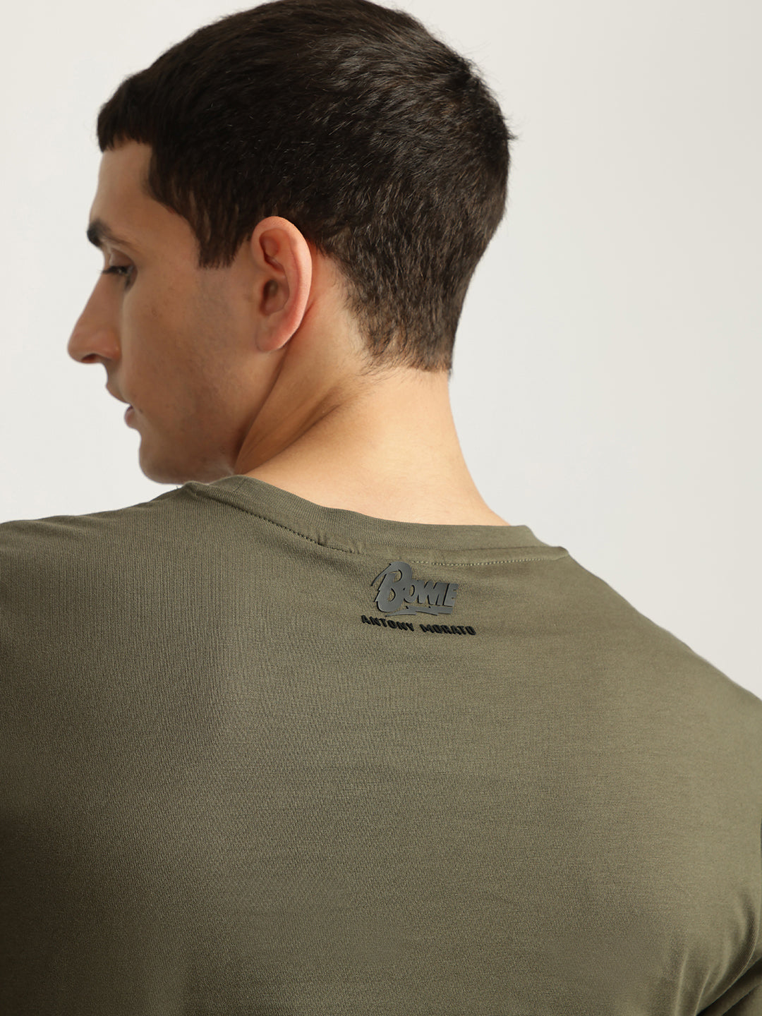 Antony Morato Men Green Printed Round Neck Short Sleeves Tshirt