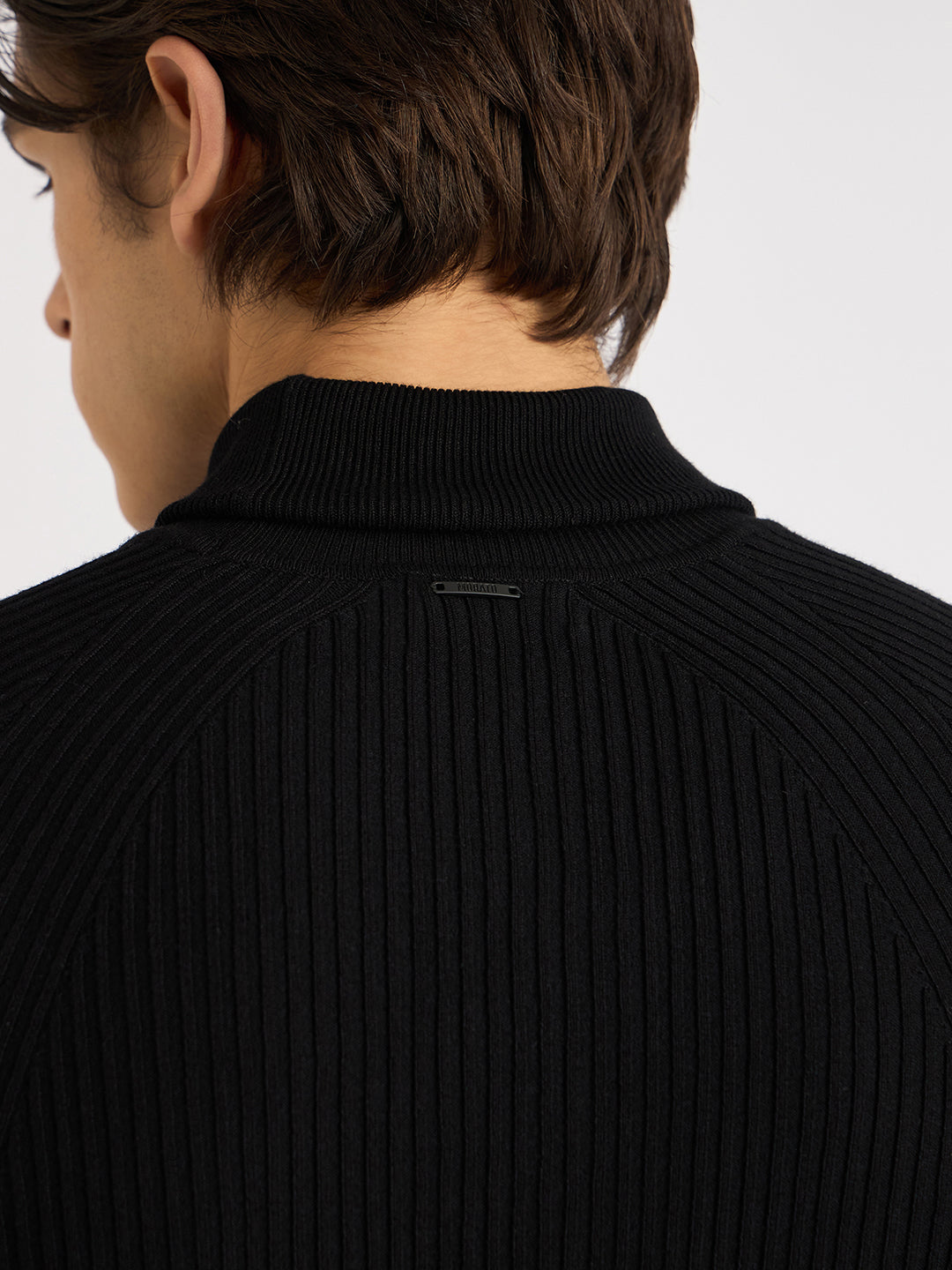 Antony Morato Men Black Solid Turtle Neck Full Sleeves Sweater