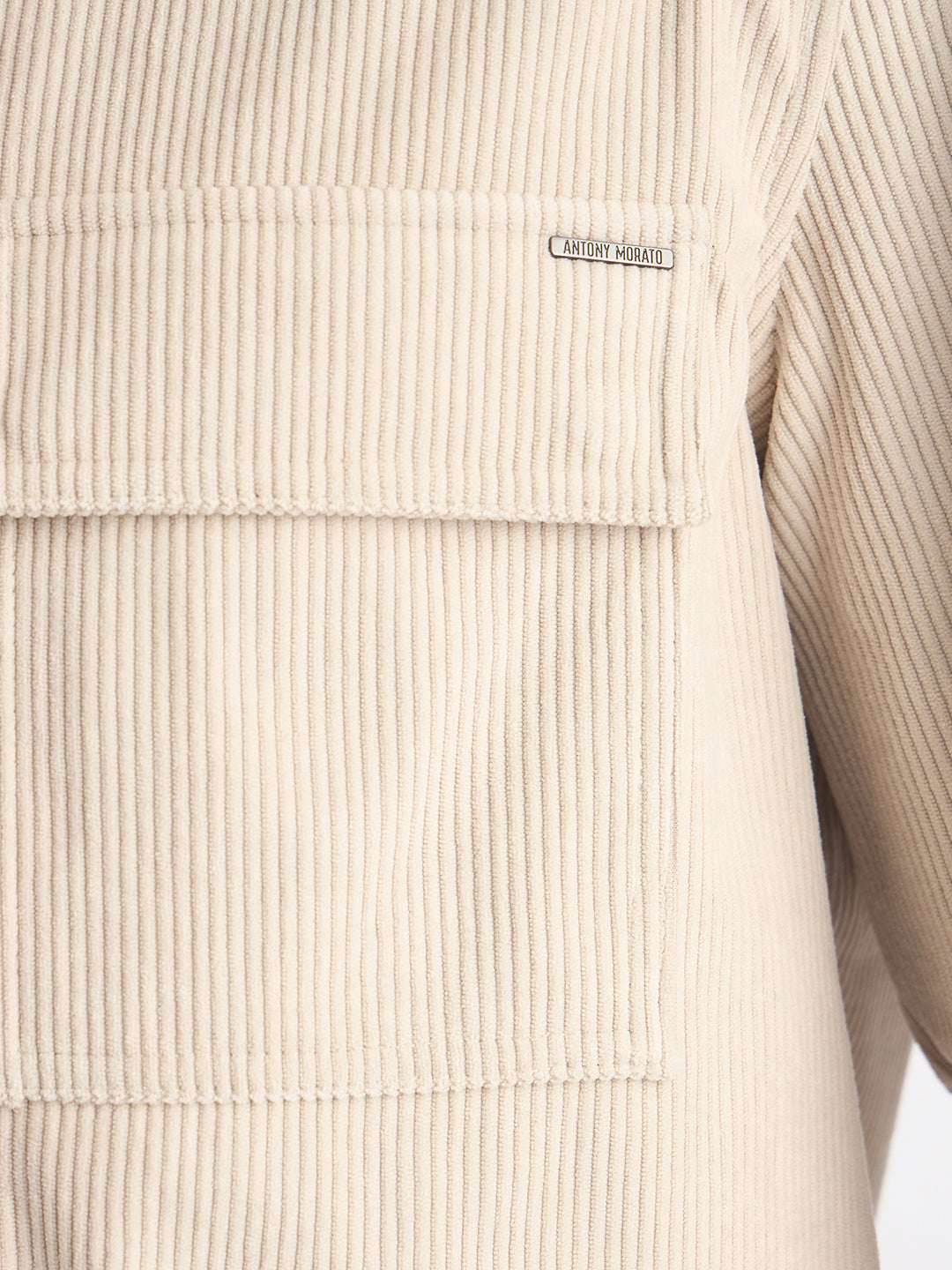 Antony Morato Men Beige Solid Slim Fit Corduroy Trouser