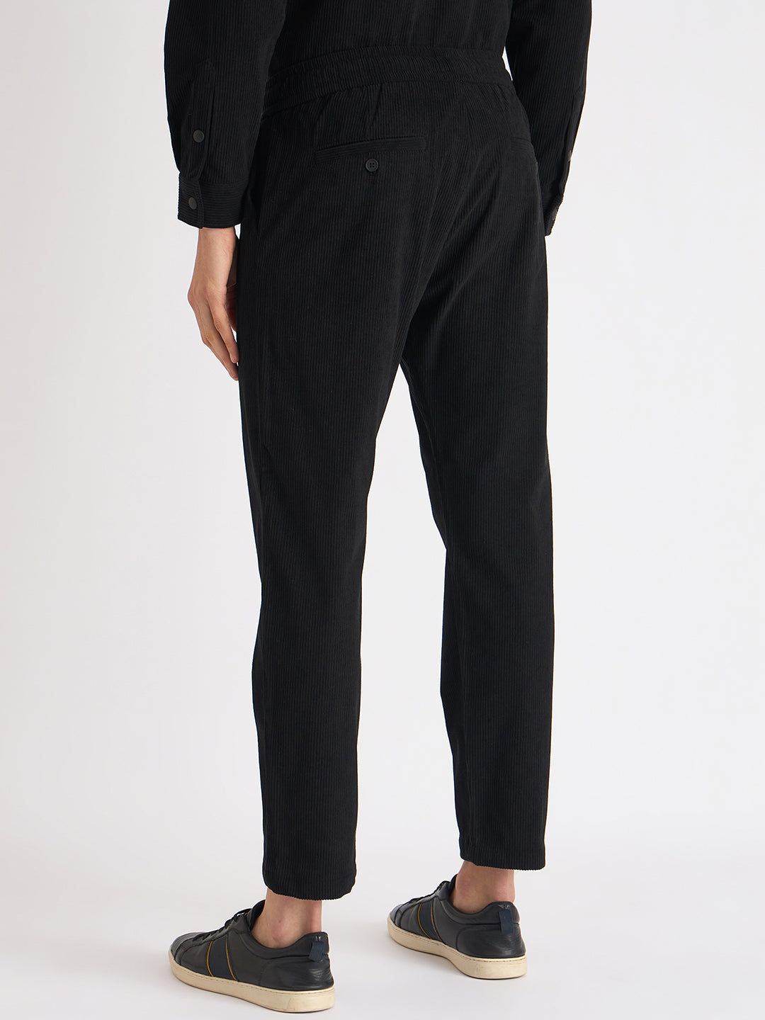 Antony Morato Men Black Solid Slim Fit Corduroy Trouser