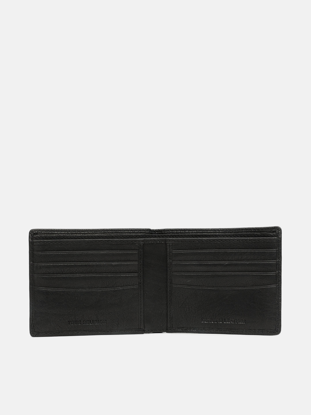 Shop True Religion Men Black Textured Bi-Fold Wallet Online