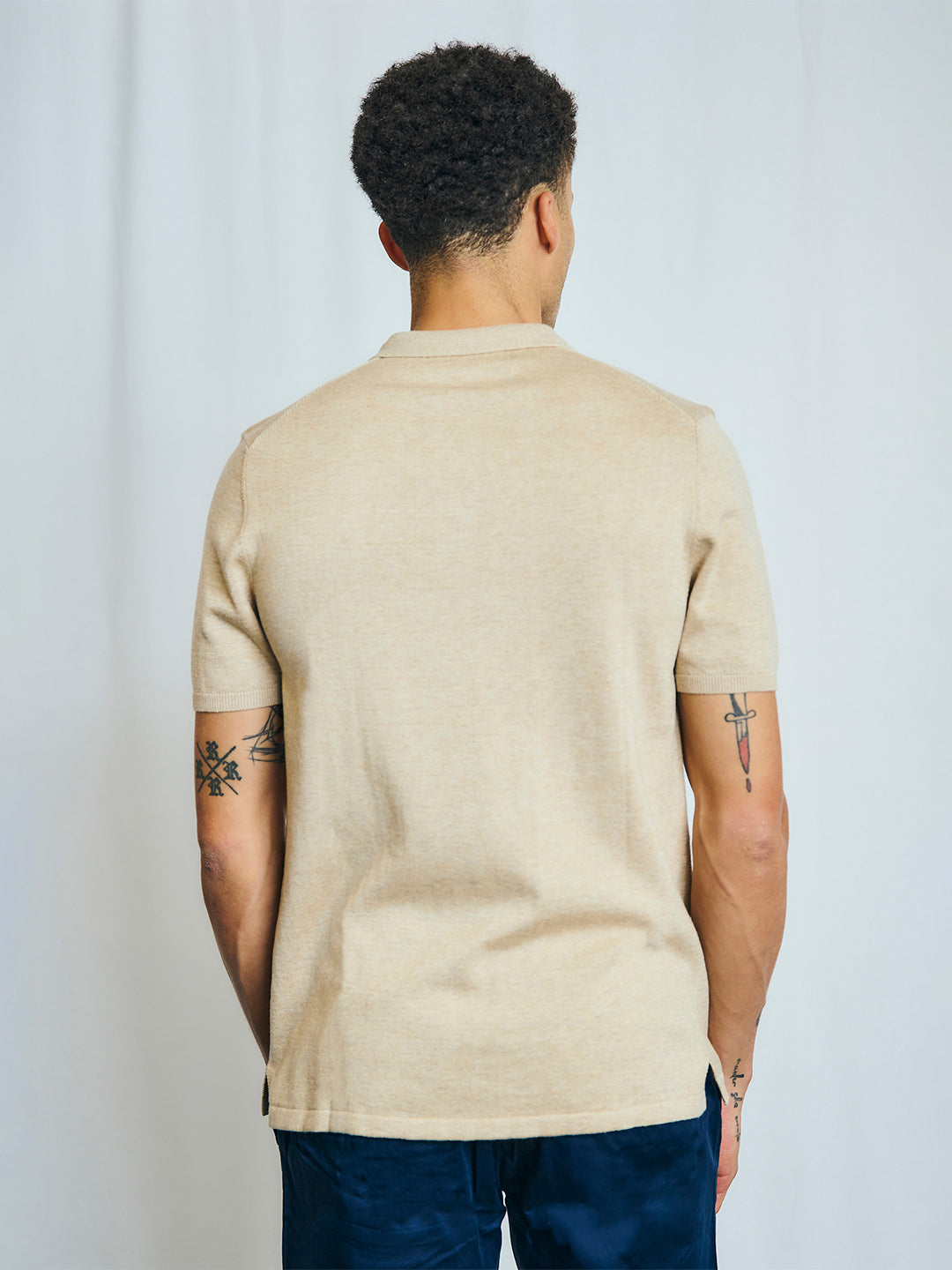 Bruun & Stengade Men Beige Solid Polo Tshirt