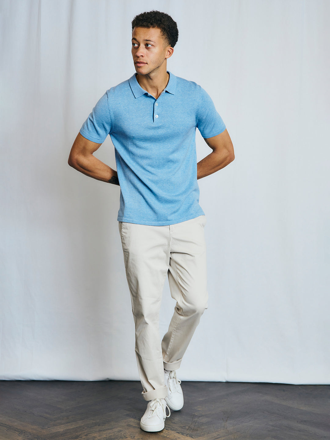 Bruun & Stengade Men Blue Solid Polo Tshirt