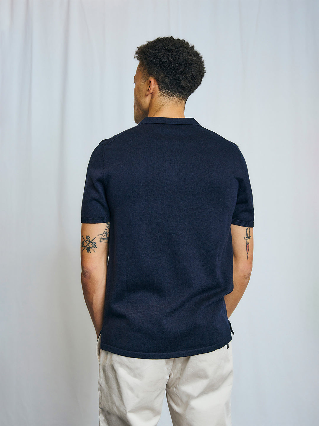 Bruun & Stengade Men Navy Solid Polo Tshirt