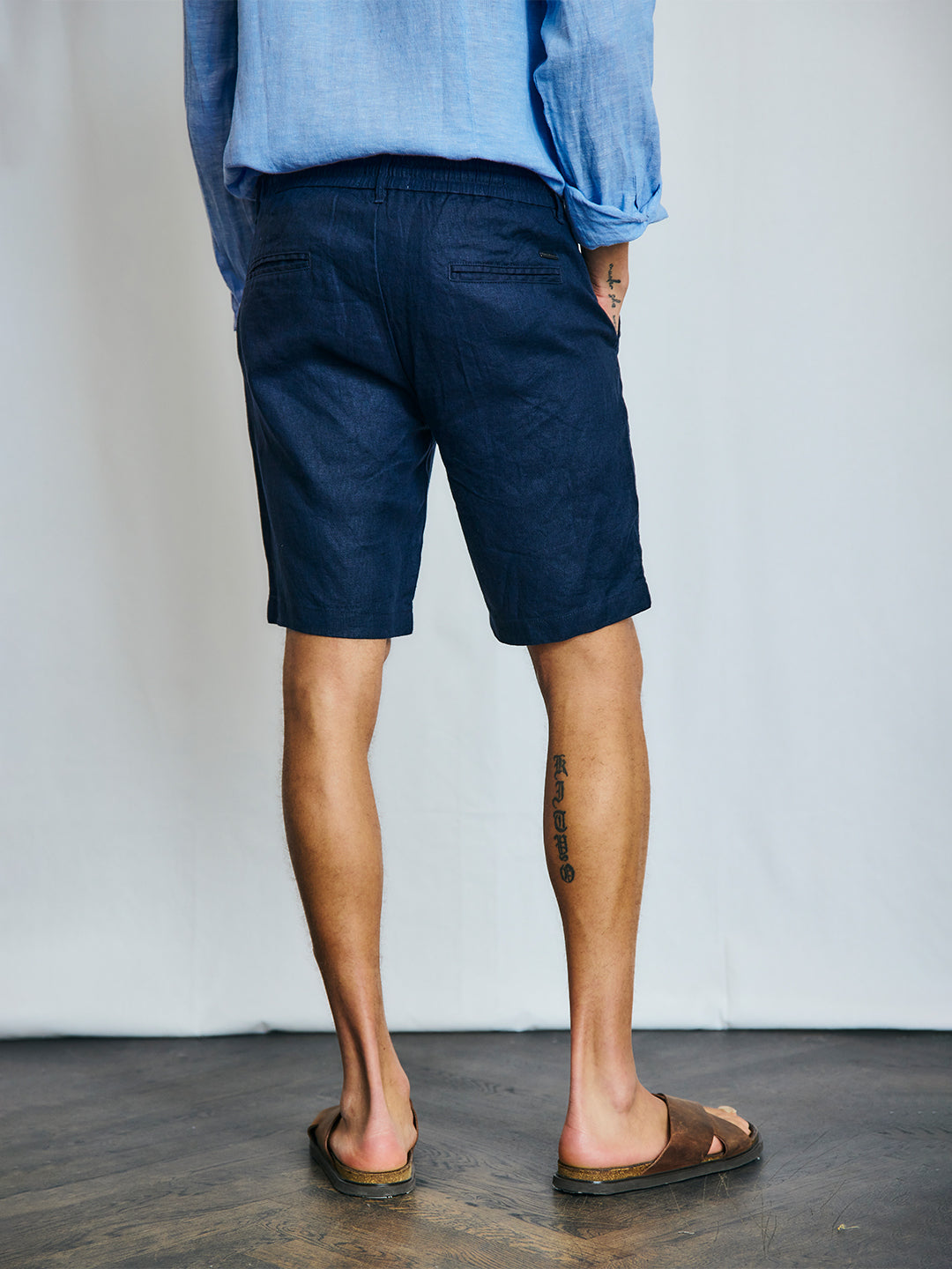 Bruun & Stengade Men Navy Regular Fit Solid Shorts