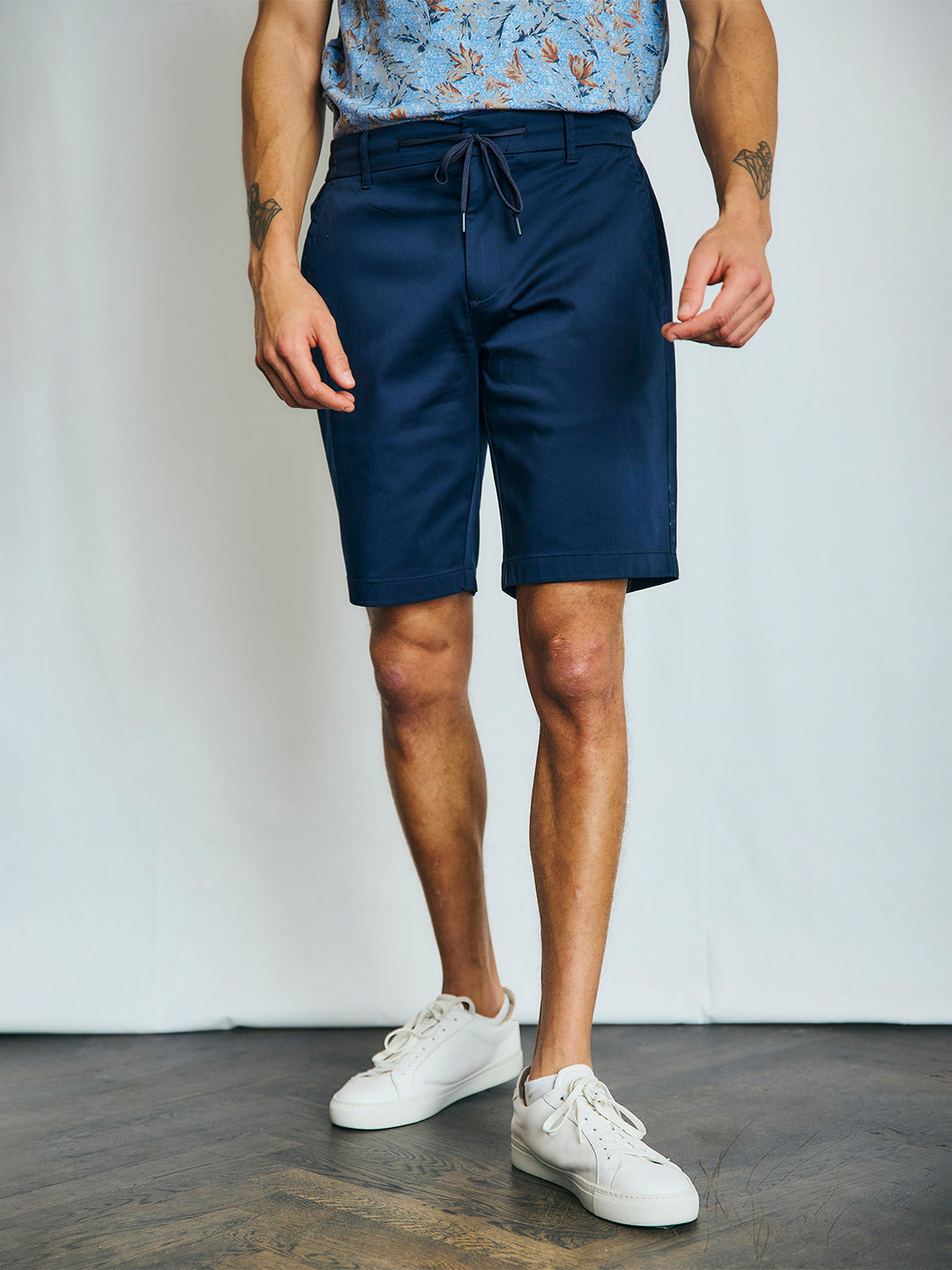 Bruun & Stengade Men Navy Regular Fit Solid Shorts