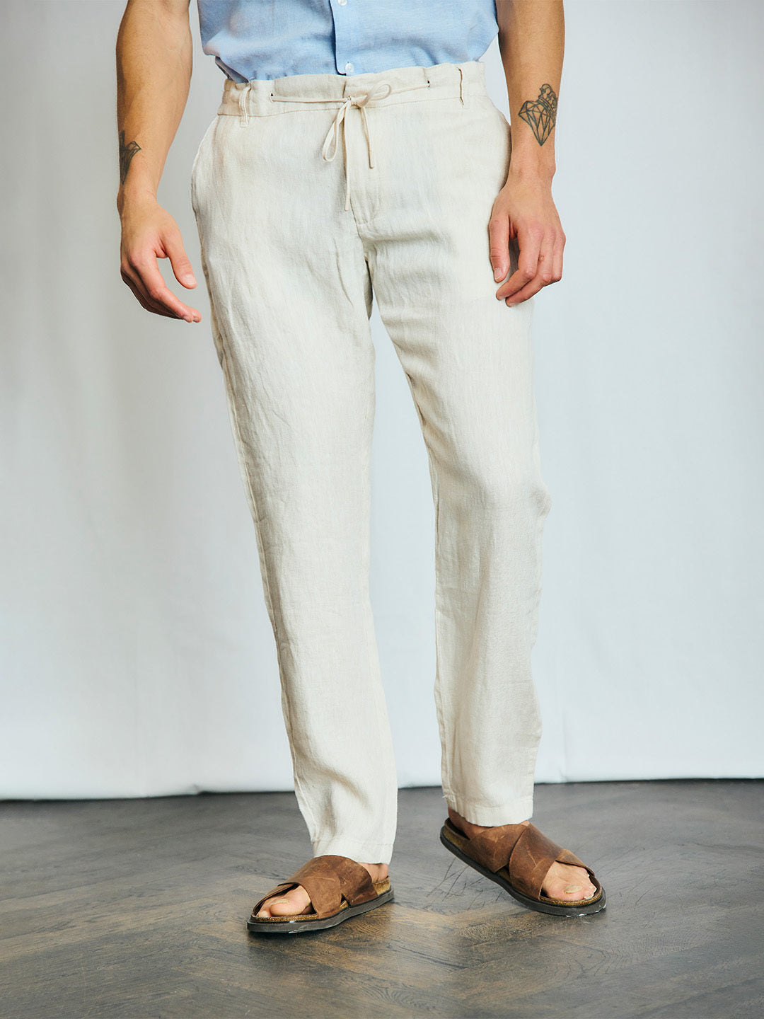 Bruun & Stengade Men Sand Regular Fit Solid Trouser