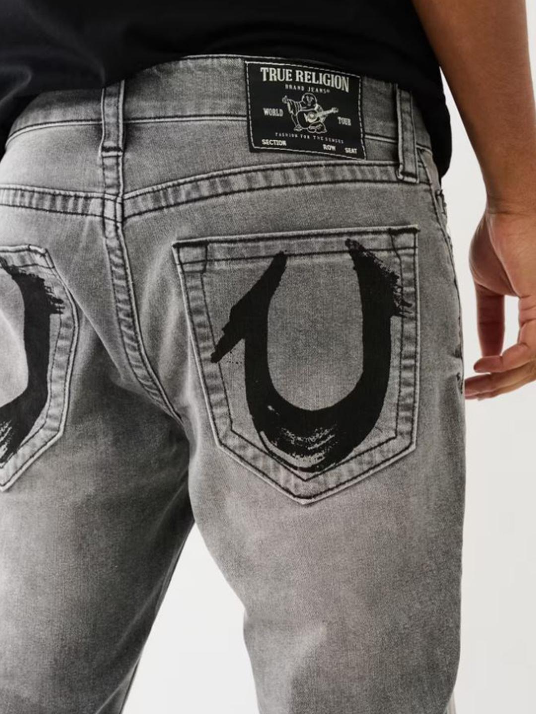 True Religion Men Painted HS Rocco Slim Fit Mid Rise Jeans