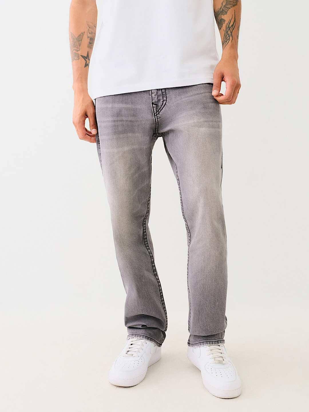 Shop True Religion Big T Ricky Straight Fit Grey Mid Rise Washed