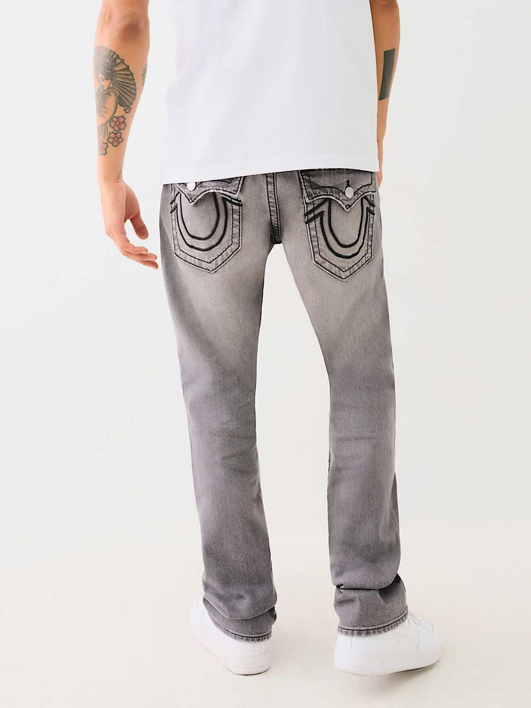 パンツ TRUE RELIGION Ricky BigQT Shop True Religion Big T Ricky Straight Fit Grey Mid Rise Washed