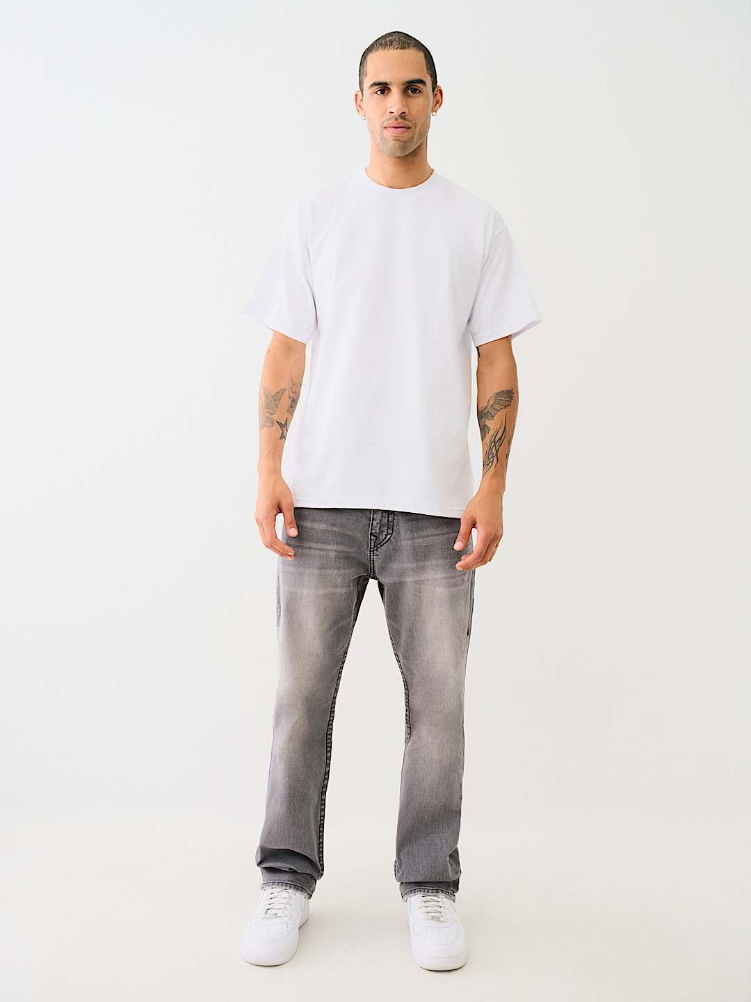 True Religion Men BIG T Ricky Straight Fit Mid Rise Jeans