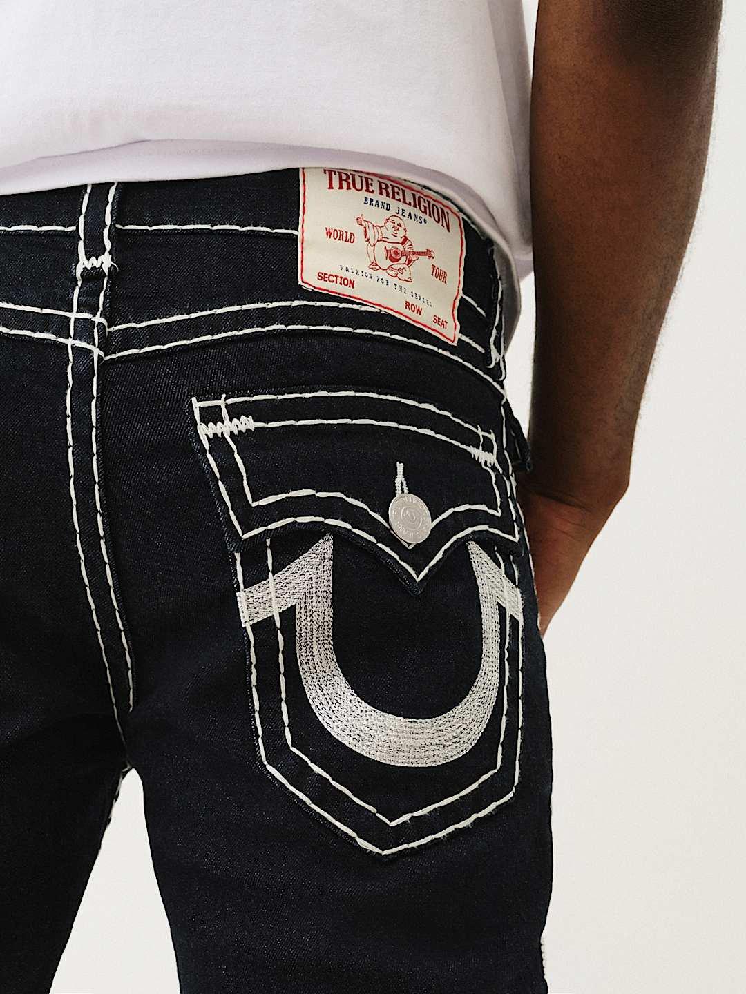 True Religion Men SUPER T Billy Bootcut Fit Dark Wash Jeans