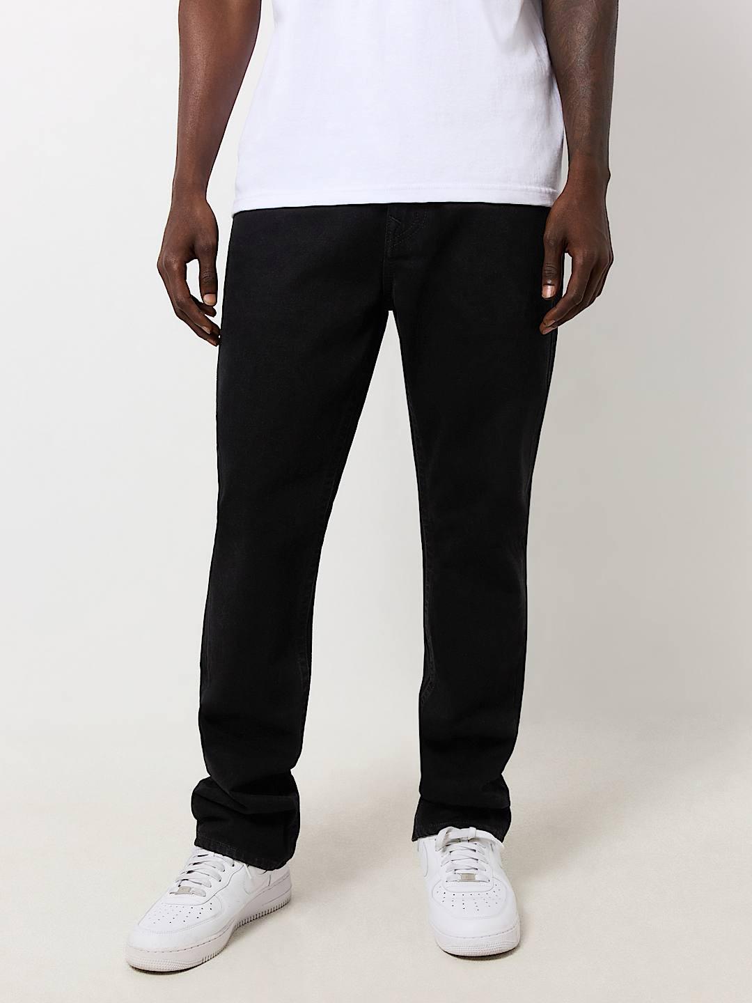 True Religion Men SN Ricky Straight Fit Pure Cotton Mid Rise Jeans