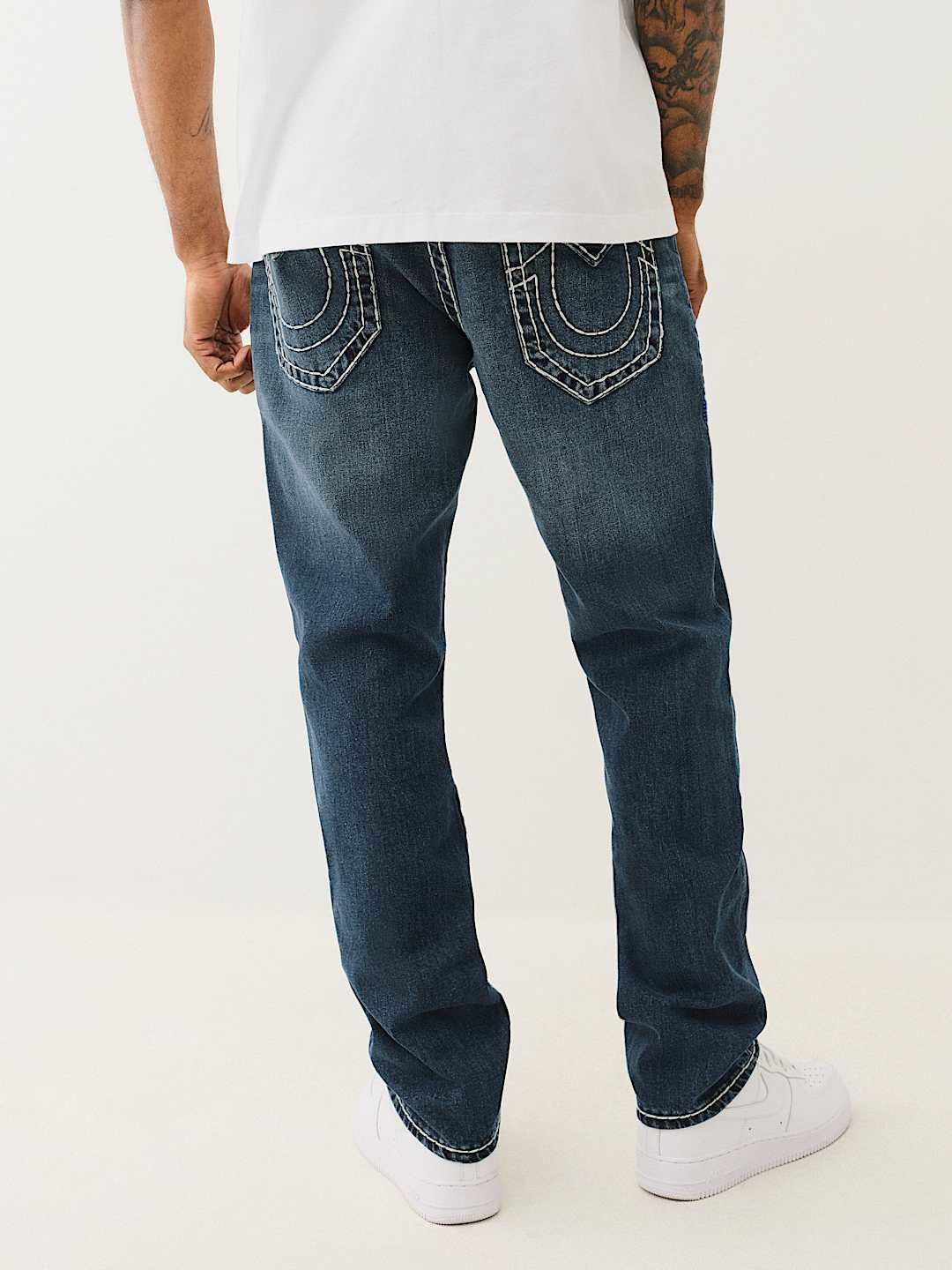 True Religion Men SUPER T Rocco Slim Fit Dark Wash Jeans