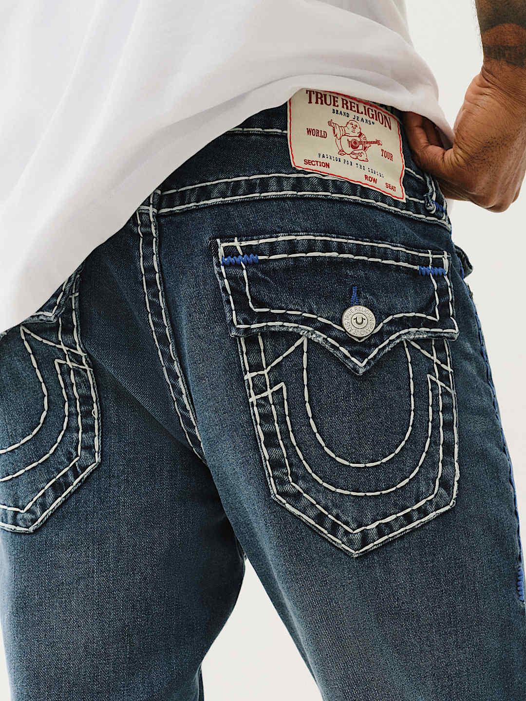 True Religion Men SUPER T Rocco Slim Fit Dark Wash Jeans