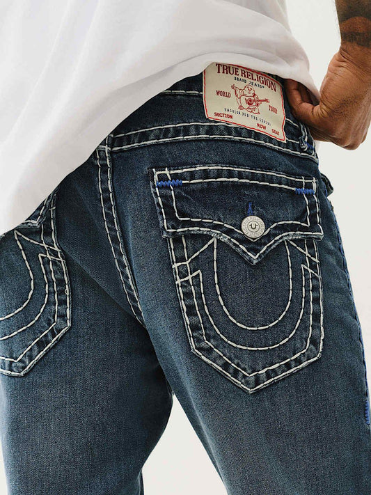 True Religion Men SUPER T Rocco Slim Fit Dark Wash Jeans
