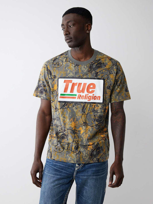 True Religion Men Multi Printed Round Neck TShirt