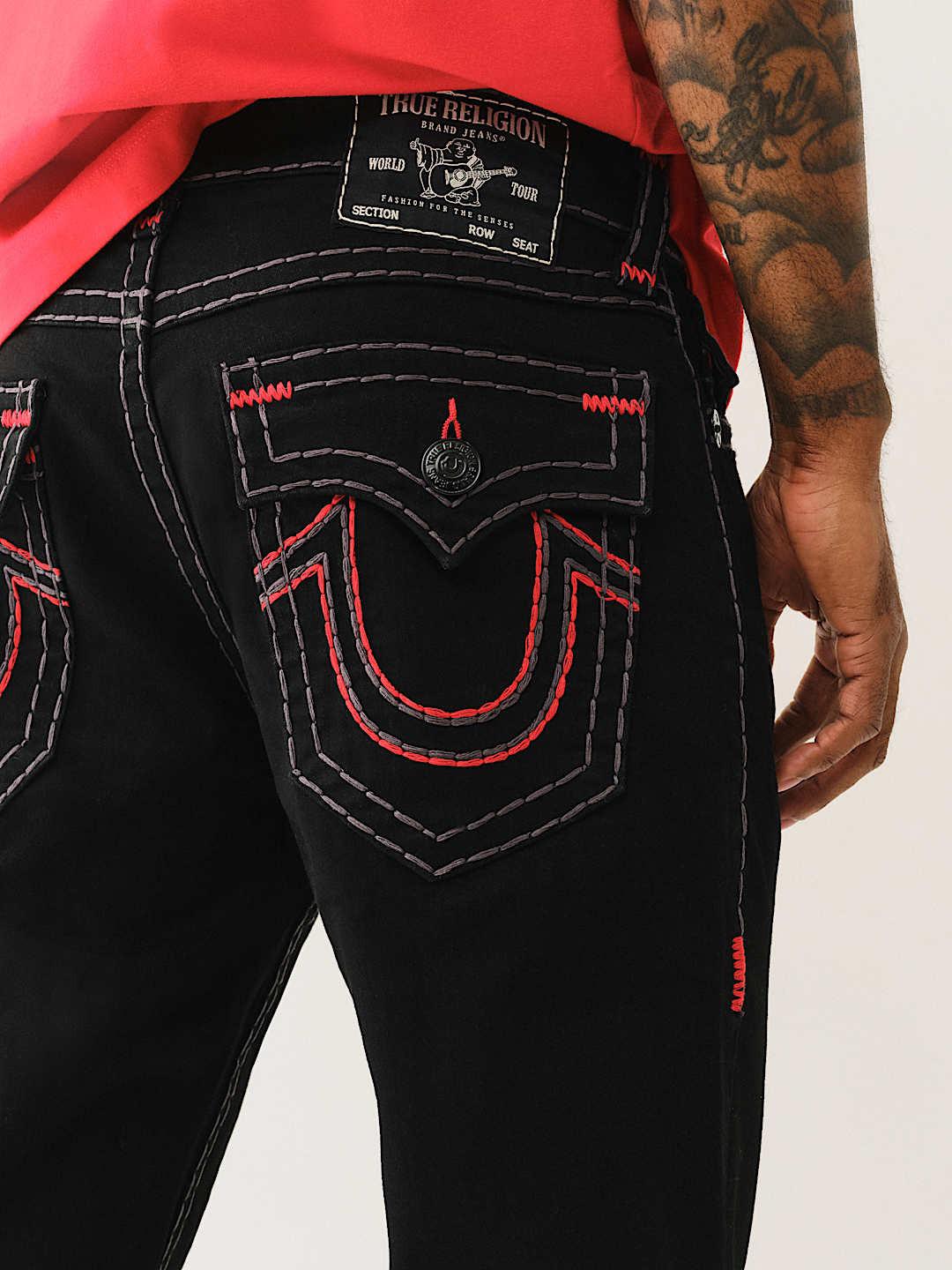 True Religion Men SUPER T Ricky Straight Fit Mid Rise Jeans