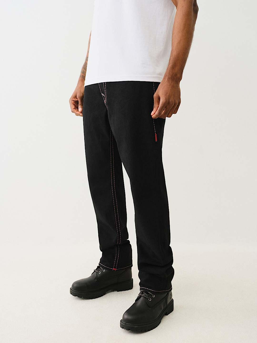 True Religion Men Pickstitch Ricky Straight Fit Mid Rise Jeans