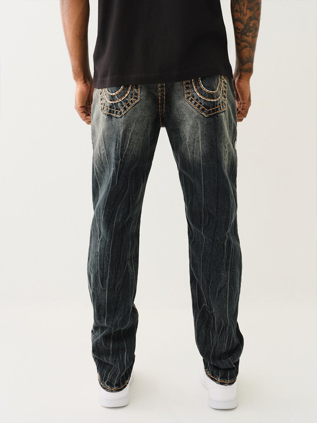 True Religion Men SUPER T Rocco Slim Fit Dark Wash Jeans