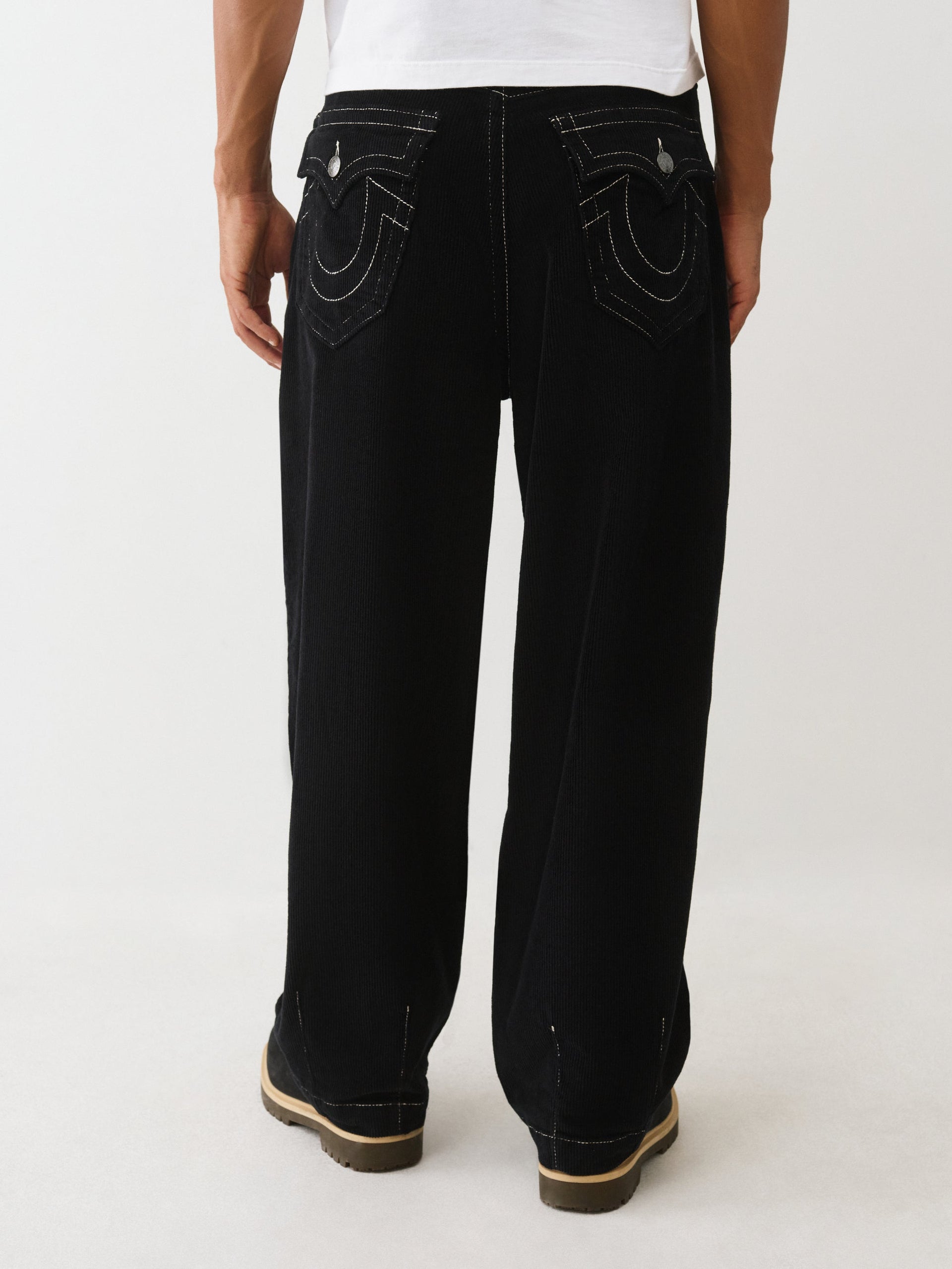 TRUE RELIGION Men Black Cotton Solid Trouser