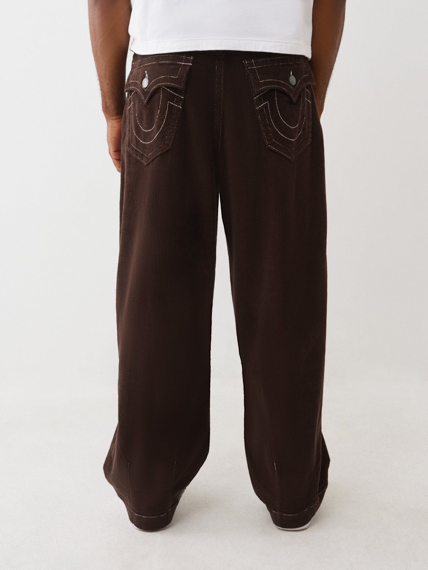 TRUE RELIGION Men Brown Cotton Solid Trouser