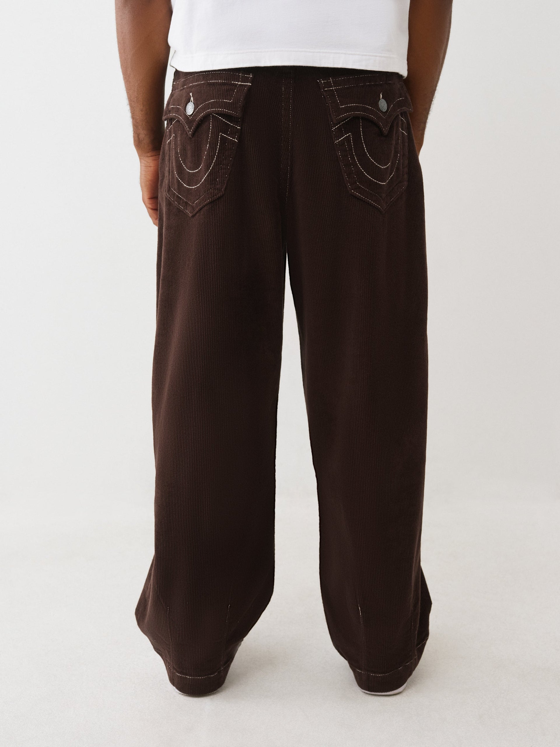 TRUE RELIGION Men Brown Cotton Solid Trouser