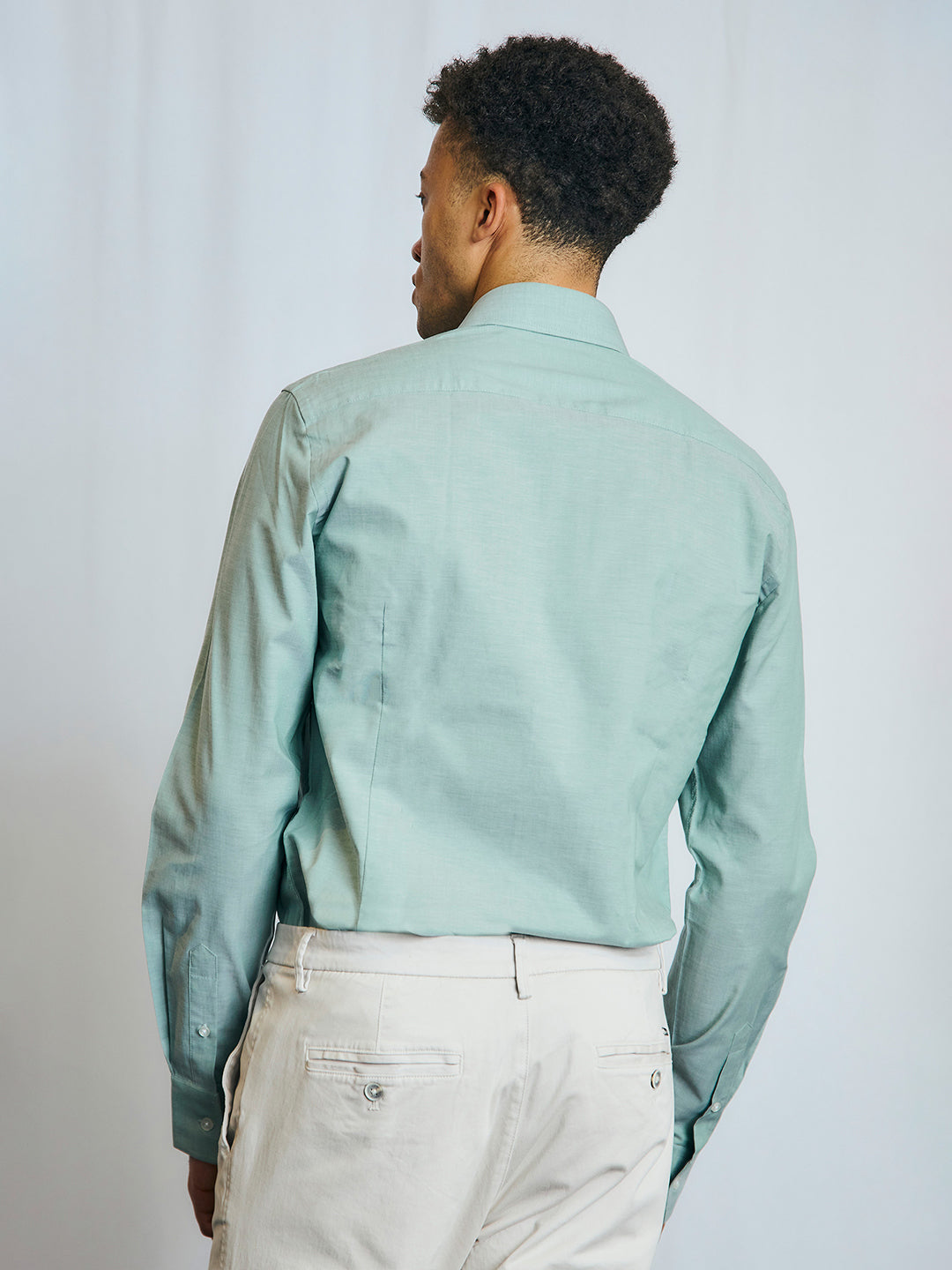 Bruun & Stengade Men Green Solid Collar Shirt