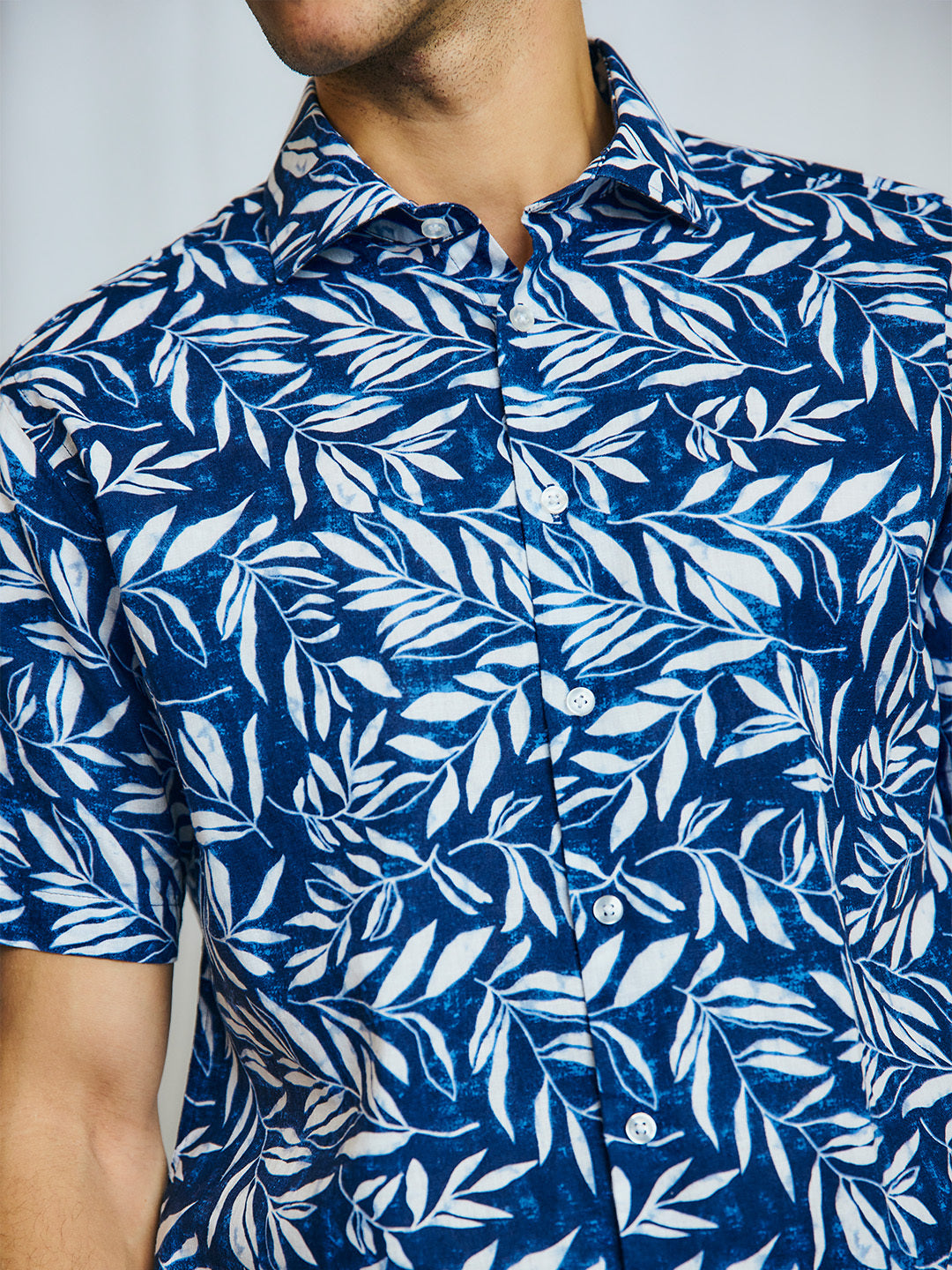 Bruun & Stengade Men Navy Printed Collar Shirt