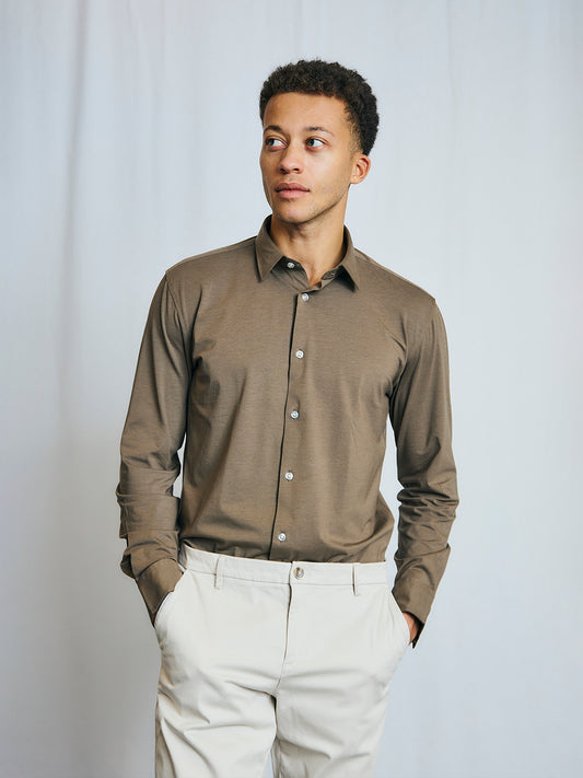 Bruun & Stengade Men Army Solid Collar Shirt