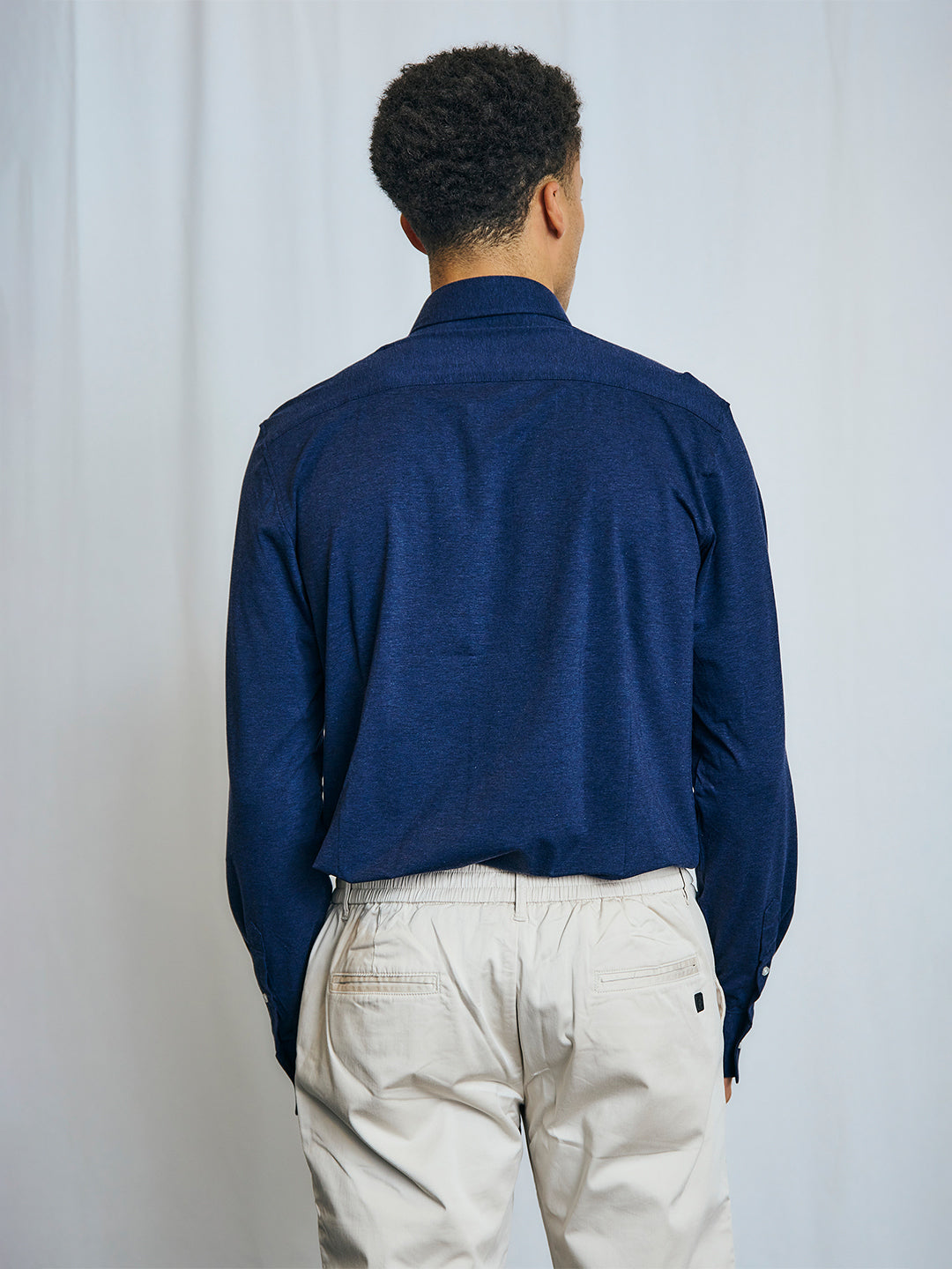 Bruun & Stengade Men Navy Solid Collar Shirt