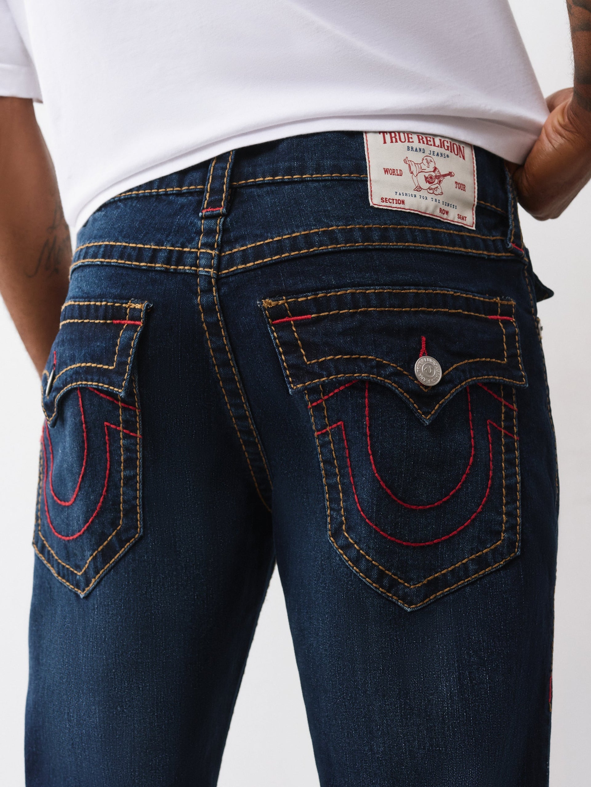 TRUE RELIGION Men RICKY Big T Navy Blue Jeans