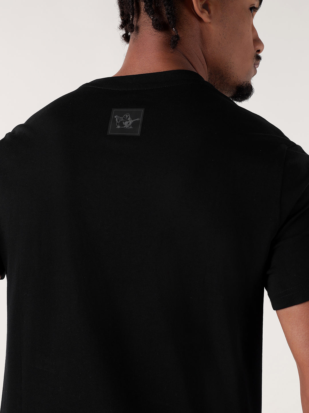 TRUE RELIGION Men Black Printed Round Neck Regular Fit T Shirt