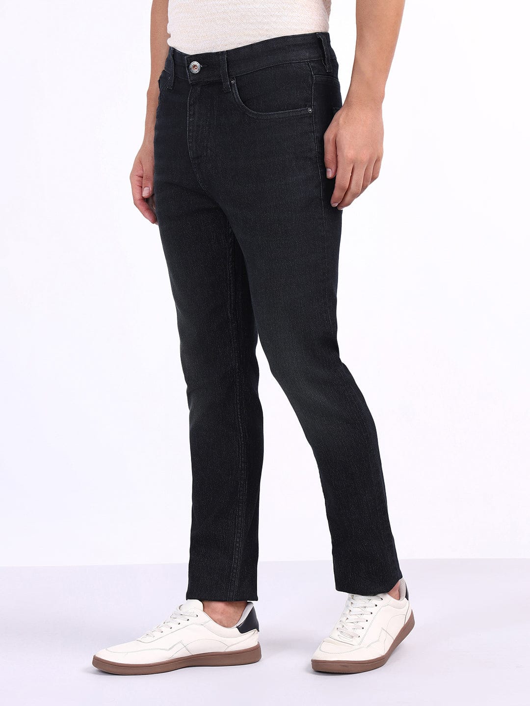 Iconic Men Blue Skinny Fit Solid Jeans