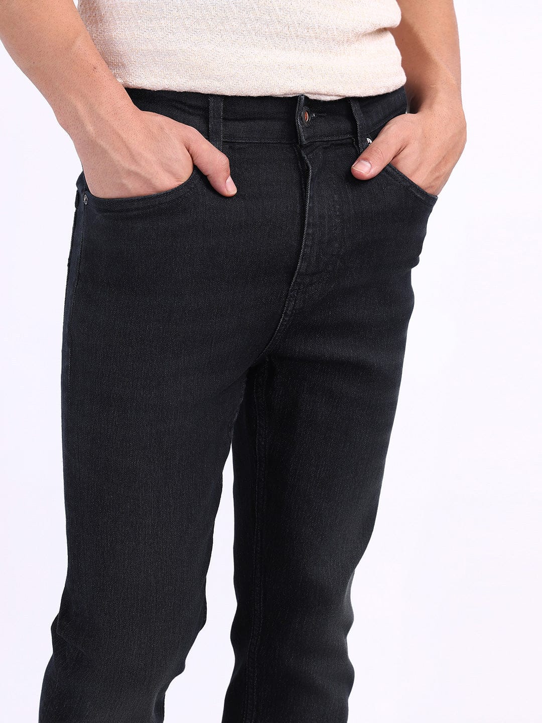 Iconic Men Blue Skinny Fit Solid Jeans