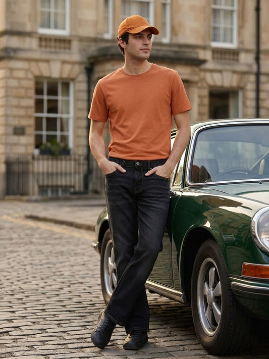 Iconic Men Black Bootcut Fit Solid Jeans