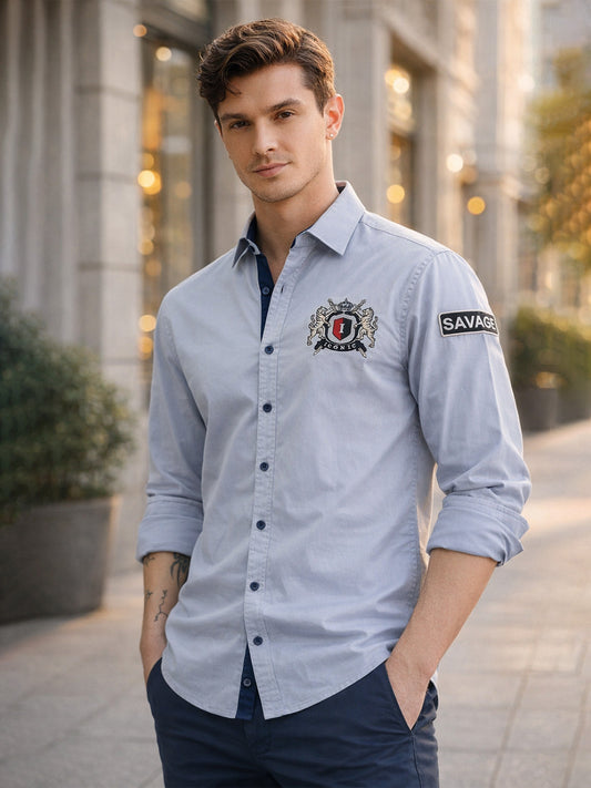 Iconic Men Grey Shirt